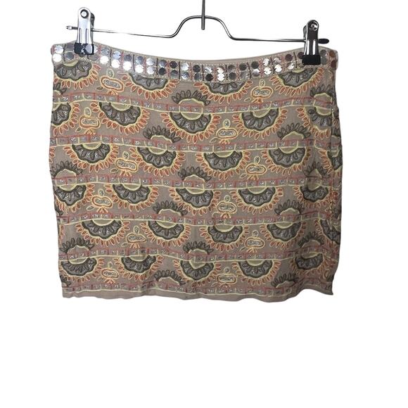 CHAN LUU Multicolor Embroidered Sequin Mini Skirt Sz Small - Picture 1 of 12